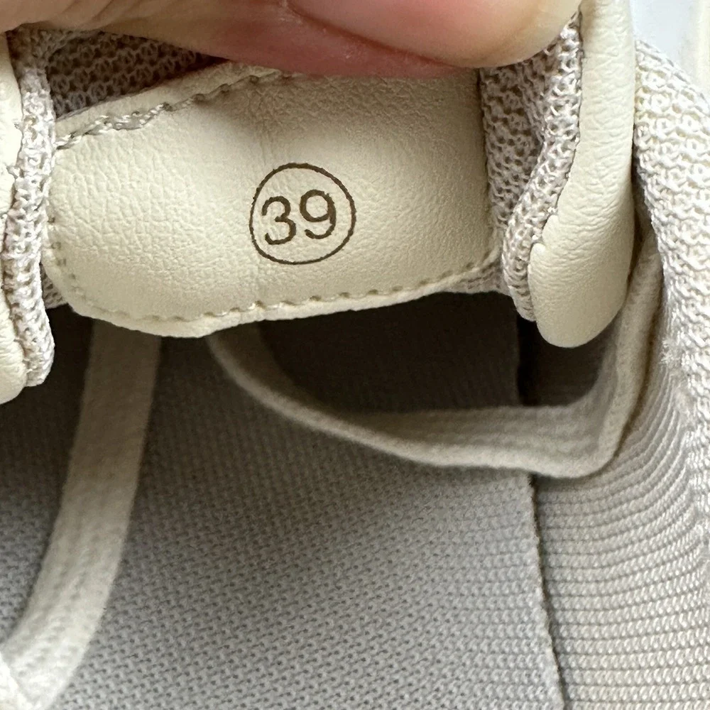 Oliver Cabell GAT Sneakers‎ Mens 6 Womens 8 Cream Orange Italian Leather Low Top